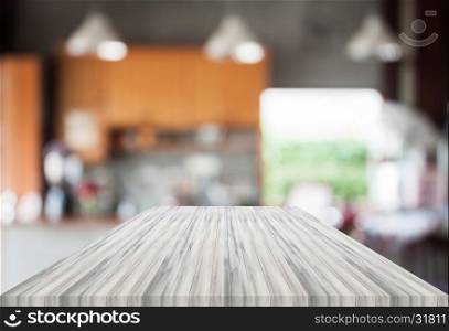 Abstract blur coffee shop with white empty table top. For product display