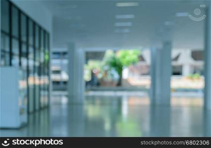Abstract blur empty building hallway background