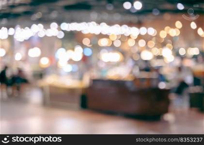 Abstract blur image of shopping mall or department store interior background bokeh light