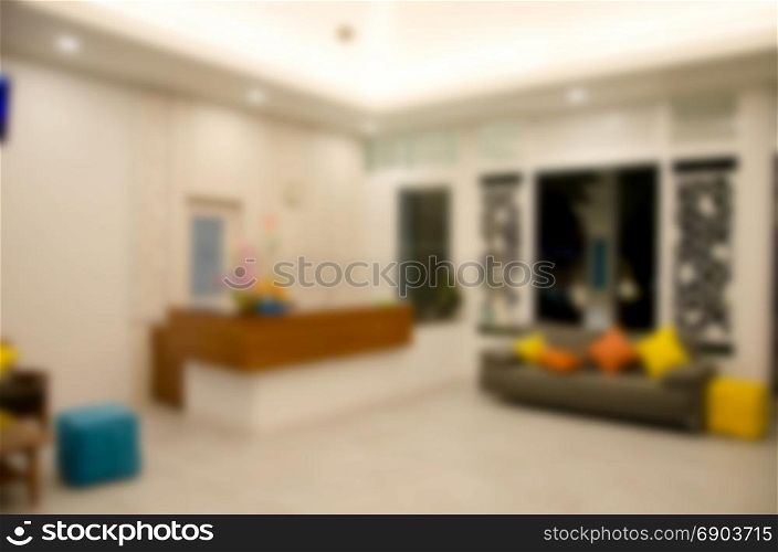 Abstract blur lobby luxury hotel interior design background.