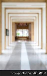 Abstract Blur of interior Corridor use for Modern architecture background
