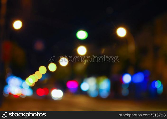 Abstract blured lights of night city