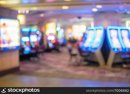 Abstract Blurred background of Casino in Las Vegas city in Nevada USA