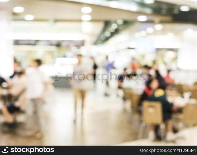 Abstract blurred background of food court in shopping mall
