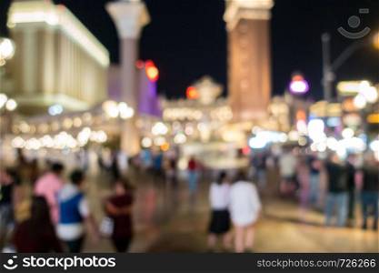 Abstract Blurred background of Las Vegas city cityscape in Nevada USA night