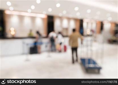 Abstract Blurred background of modern hotel lobby