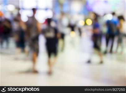 Abstract blurred background of people are walking in the shopping mall