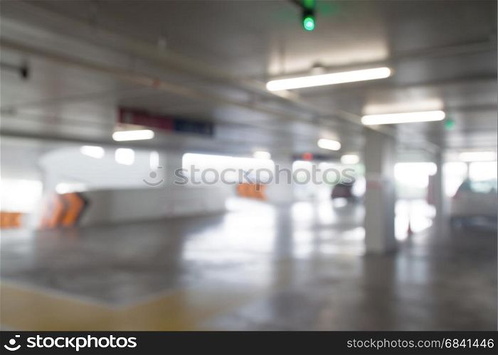 Abstract blurred background, parking garage office building or department store