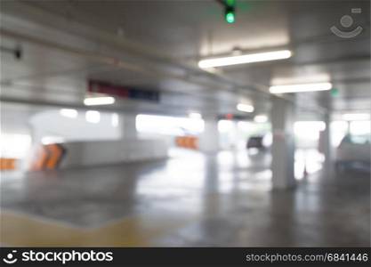 Abstract blurred background, parking garage office building or department store
