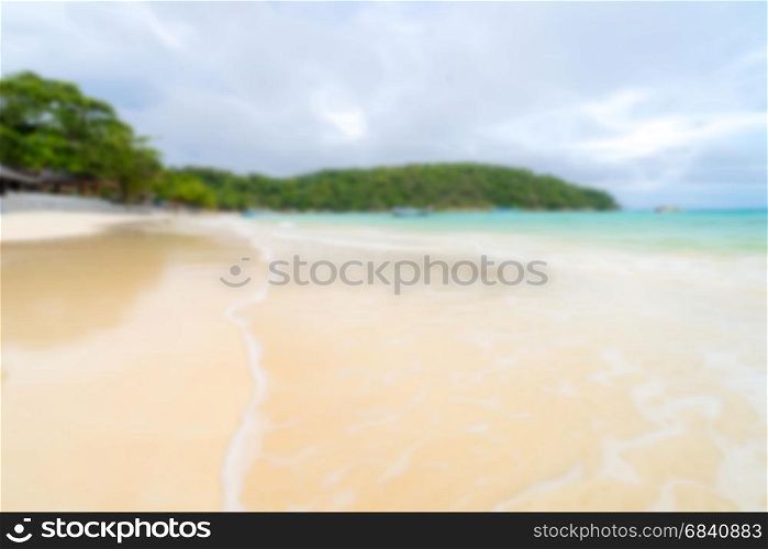 Abstract blurred background White sand beach and tropical sea