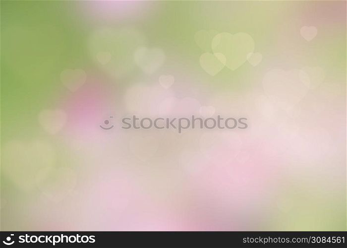 abstract blurred background with heart bokeh