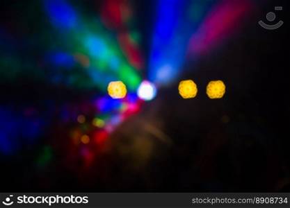 Abstract blurred bokeh party lights.