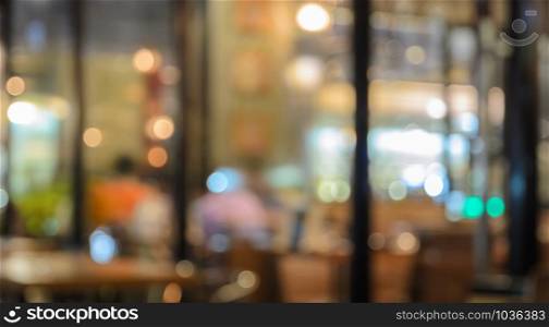 Abstract blurred coffee shop or restaurant for background. Retro filtered effect image
