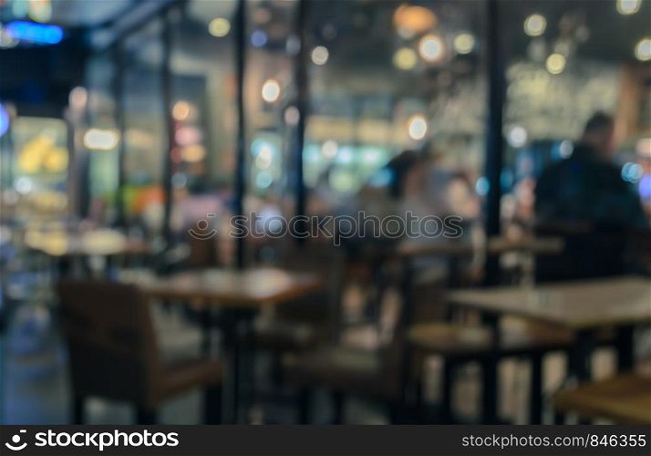 Abstract blurred coffee shop or restaurant for background. Retro filtered effect image