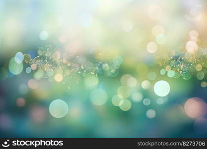 Abstract blurred fresh vivid spring summer light delicate pastel colored bokeh background texture with bright color lights. Generative AI