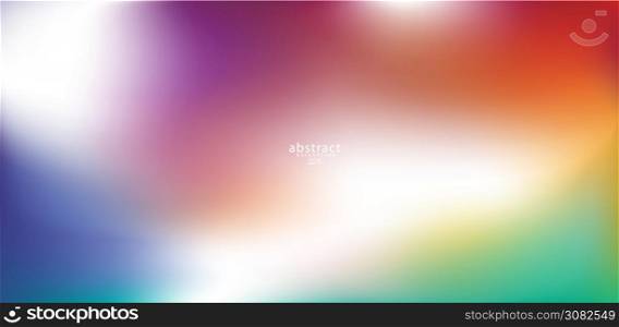 Abstract blurred gradient mesh background bright rainbow colors. Colorful smooth soft banner template. Creative vibrant vector illustration