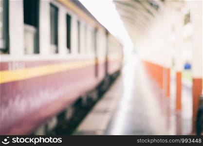 Abstract blurred image a train station background.