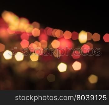 Abstract blurred night lights with vintage filter, stock photo