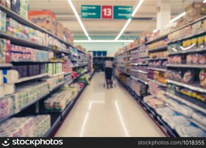 Abstract blurred photo of store in department store bokeh background, business supermarket and shopping blurred and background concept