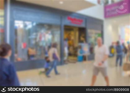 Abstract blurred shopping mall for background.