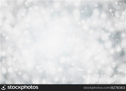 abstract blurred white and silver gradient color background with  glowing and snowfall and blink star effect for merry christmas and happy new year festival design and element  concept