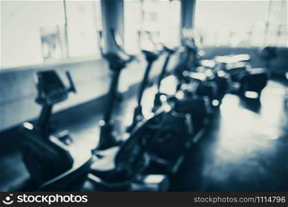 abstract blurry background of sport gym, vintage filter image