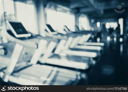 abstract blurry background of sport gym, vintage filter image