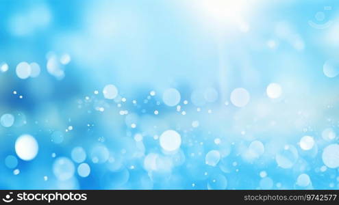 Abstract blurry blue color for background, Blur festival lights outdoor celebration and blue bokeh focus decorative.AI Generative