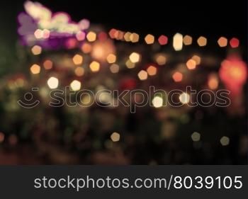 Abstract bokeh night lights with vintage filter, stock photo