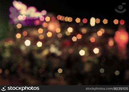 Abstract bokeh night lights with vintage filter, stock photo