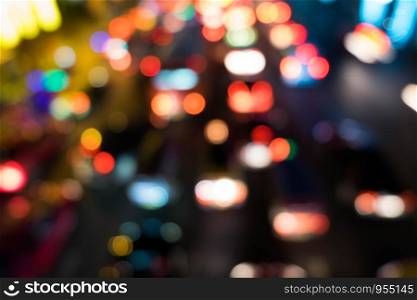 Abstract boken effect from car traffic jam lighting background.