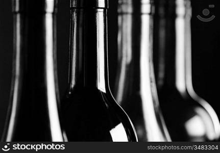 abstract bottle shapes, black white version