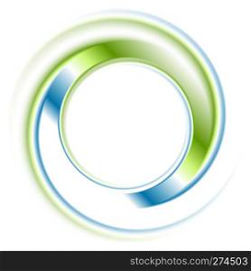 Abstract bright blue green ring logo