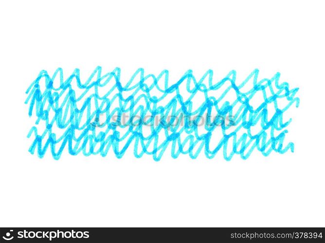 Abstract bright blue touches handmade texture on white background