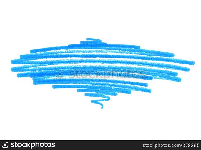 Abstract bright blue touches texture isolated on white background