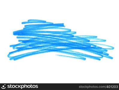 Abstract bright blue touches texture isolated on white background