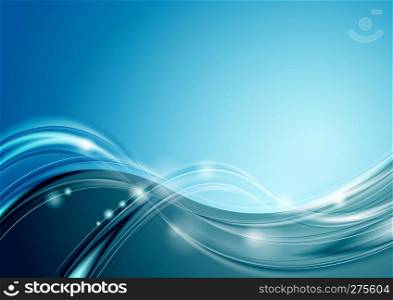 Abstract bright blue wavy elegant background. Abstract bright blue wavy background