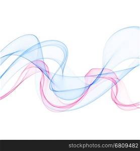Abstract bright color fume shapes on white background