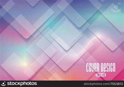 Abstract bright glass rhombus composition, futuristic grid background, vector.