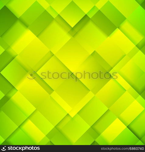 Abstract bright green squares background