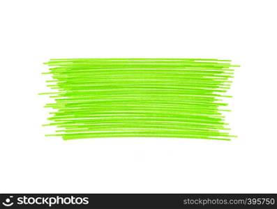 Abstract bright green touches texture isolated on white background
