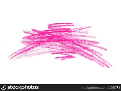 Abstract bright pink touches texture isolated on white background