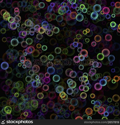 Abstract bubble design on black background