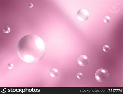 Abstract bubbles on pink background