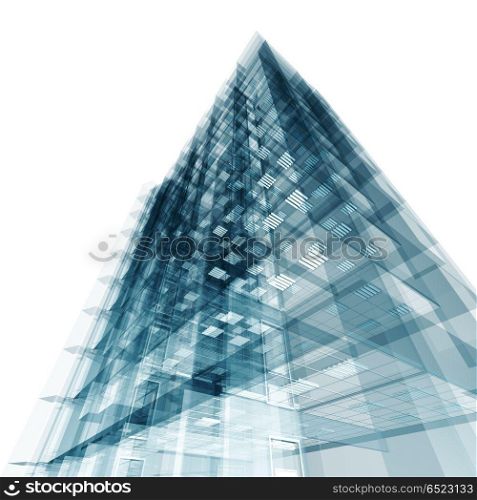 Abstract building 3d rendering. Abstract building. Architecture design and model my own. 3D rendering. Abstract building 3d rendering