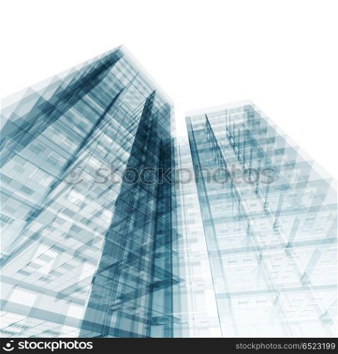 Abstract building 3d rendering. Abstract building. Architecture design and model my own 3d rendering. Abstract building 3d rendering
