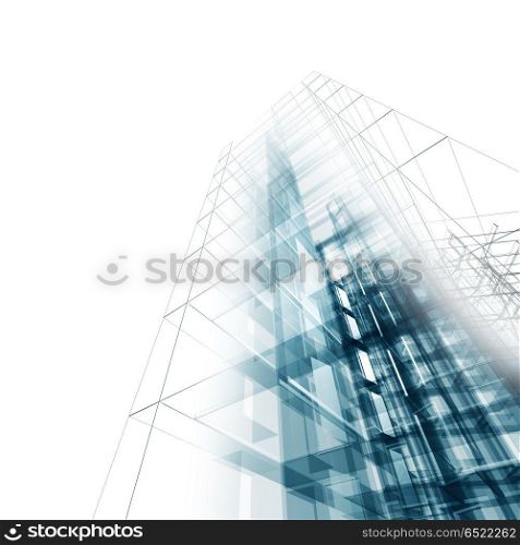 Abstract building 3d rendering scene. Abstract building 3d rendering. Architecture design and model my own. Abstract building 3d rendering scene