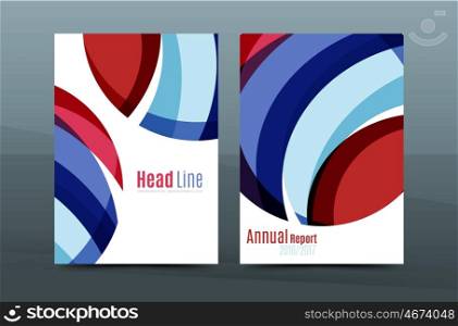 Abstract business annual report brochure cover, wave pattern. illustration