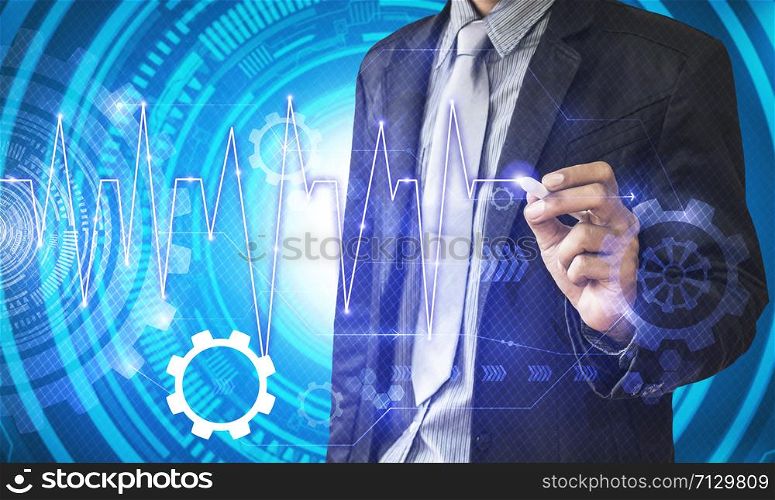Abstract business man pulse technology