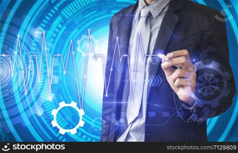 Abstract business man pulse technology